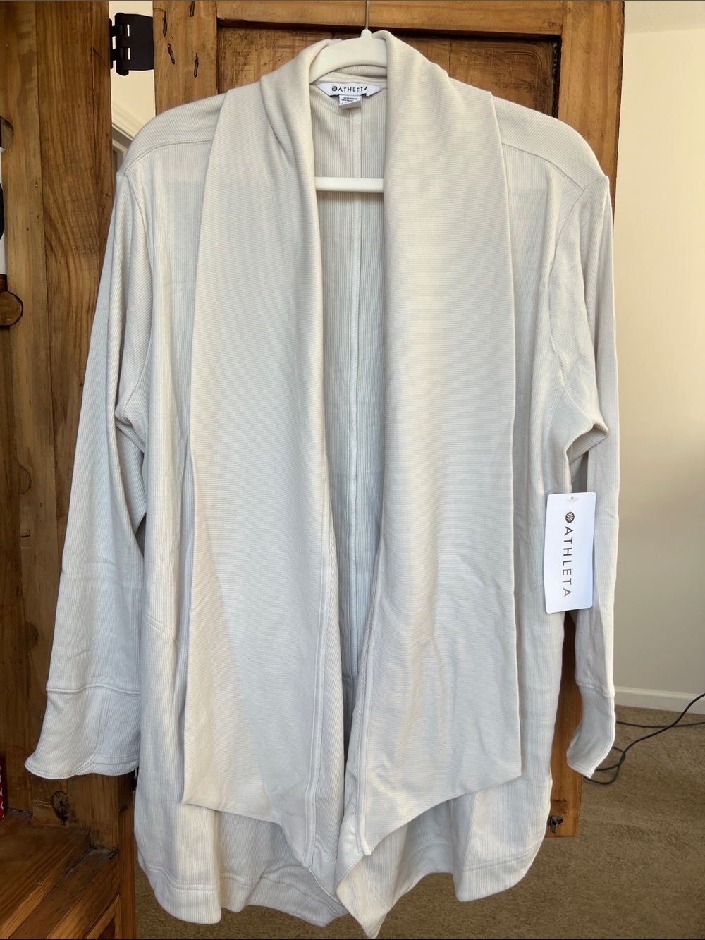 Athleta Light Cream Pranayama Restore Rib Wrap XL NWT